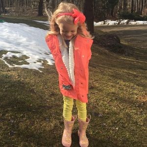 Girls Solid Rain Coat Coral Cat & Jack